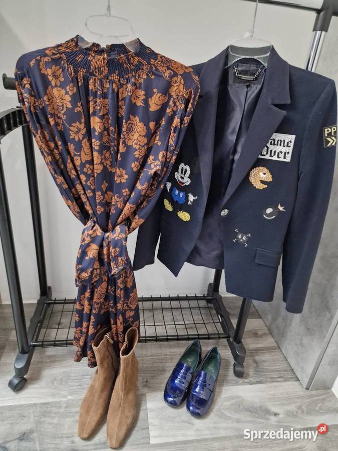 Sukienka Stójka Falbaną Pasek Żywiec sprzedam