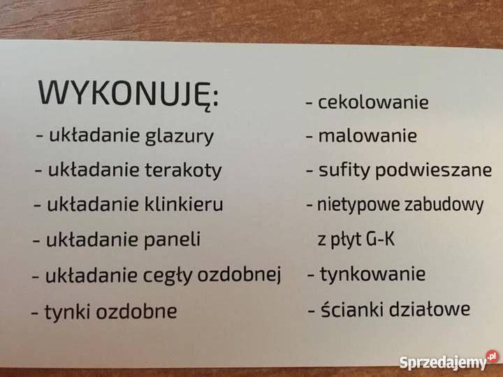 usługi remontowo budowlanie wykończeniówka