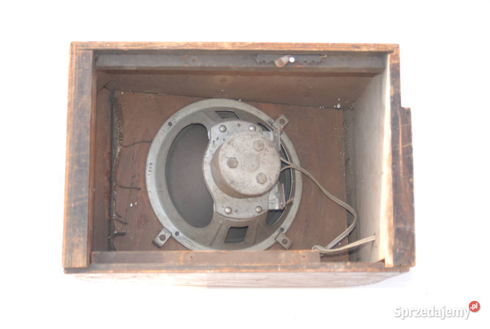 Stary głośnik Niemiecki sygnowany drewniany Pozostałe