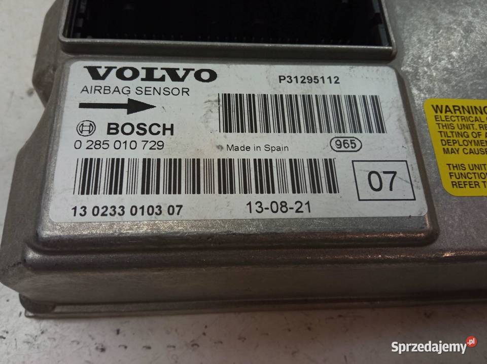 SENSOR AIRBAG 0285010729 P31295112 Volvo XC 90 I