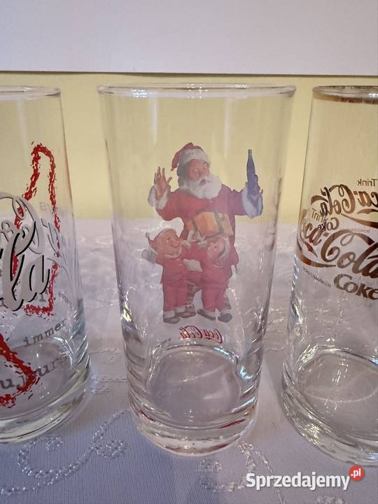 Szklanki CocaCola z logo Zestaw Mikołaja Retro Szklanki i kufle Czerwionka-Leszczyny