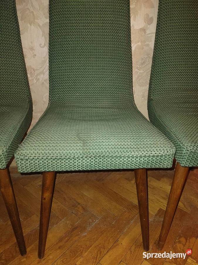 Krzesła drewno lakier zielone