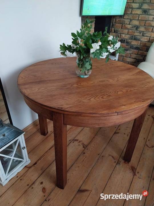 Stół okragly rozkladany retro prl lata 50 te pomorskie Gdańsk