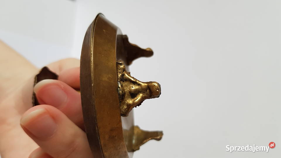 Stara mosiężna popielniczka popielnica świecznik Dąbrowa Górnicza