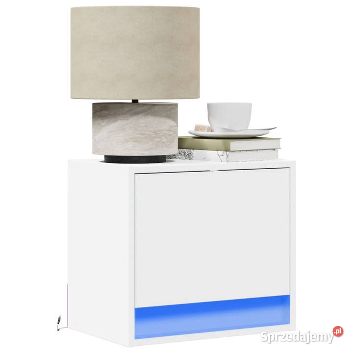 Wiszące szafki nocne z LED 2 białe WM852076 Warszawa