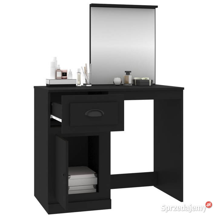 Toaletka z lustrem czarna 90x50x1325 WM816761 Toaletki Warszawa