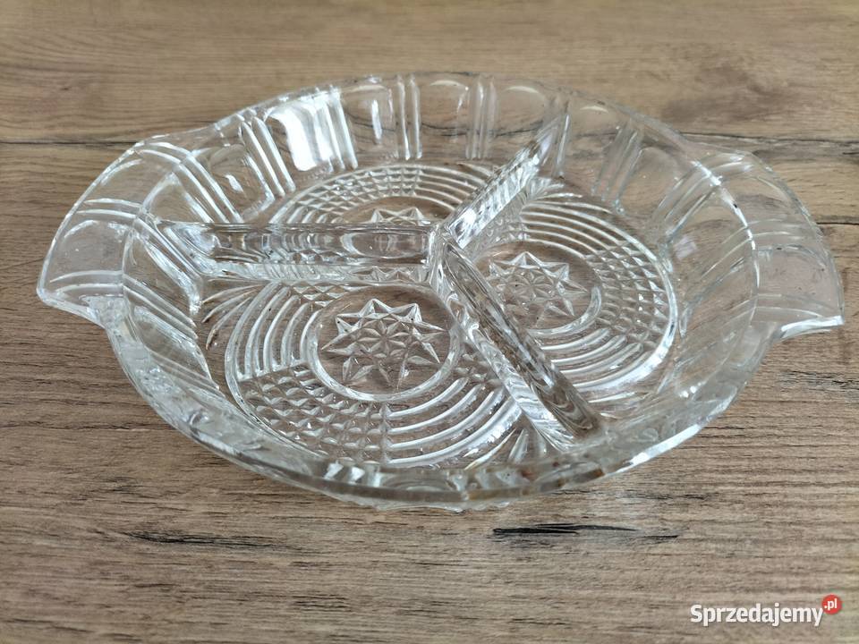 ORGINAŁ PIĘKNA ZABYTKOWA KRYSZTAŁOWA paterka Wrocław