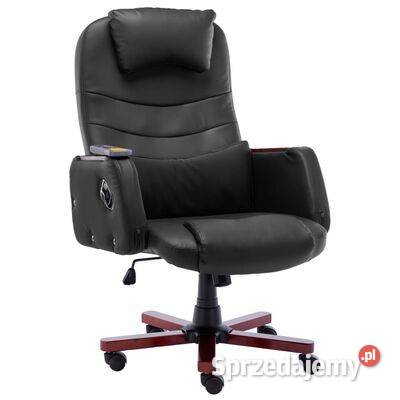 vidaXL Krzesło biurowe z funkcją masażu czarne Warszawa