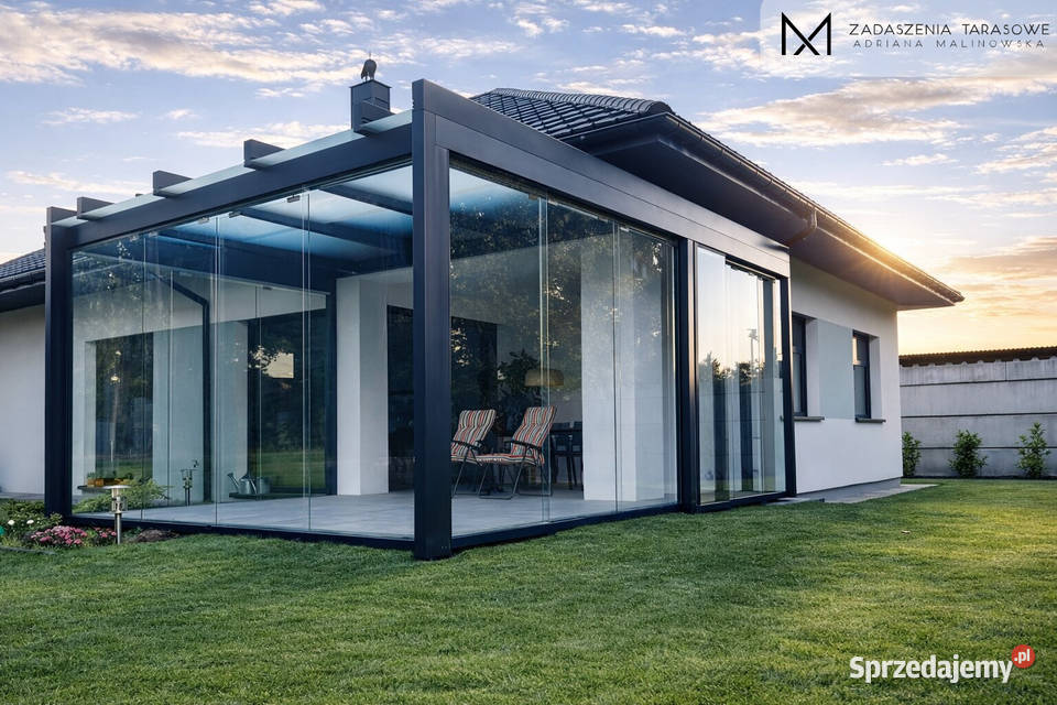 Zadaszenie na taras Szkło bezpieczne Drewno BSH Brzesko