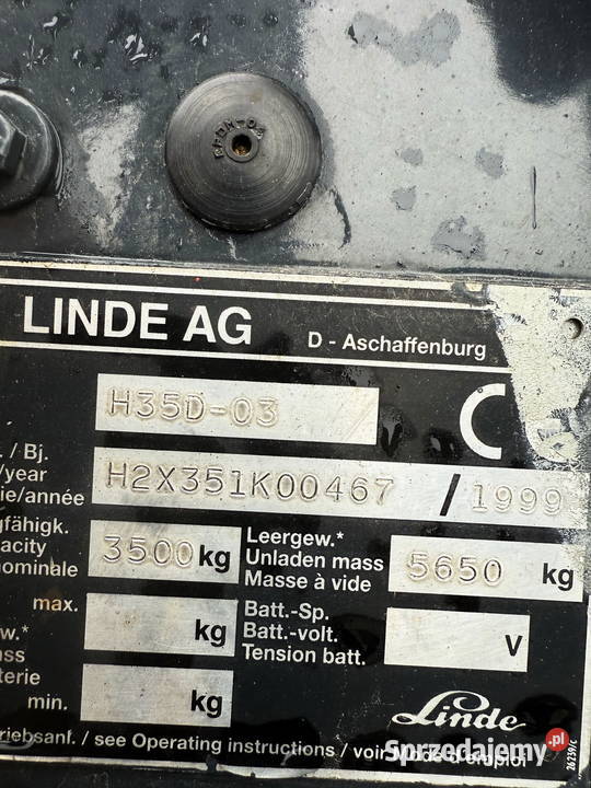 wózek widłowy LINDE H35D diesel kabina wolny Działoszyn sprzedam