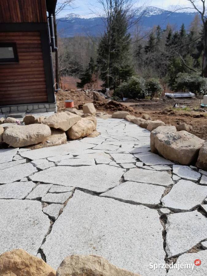 Płyty granitowe nieregularne płomieniowane Pozostałe dolnośląskie Szklarska Poręba