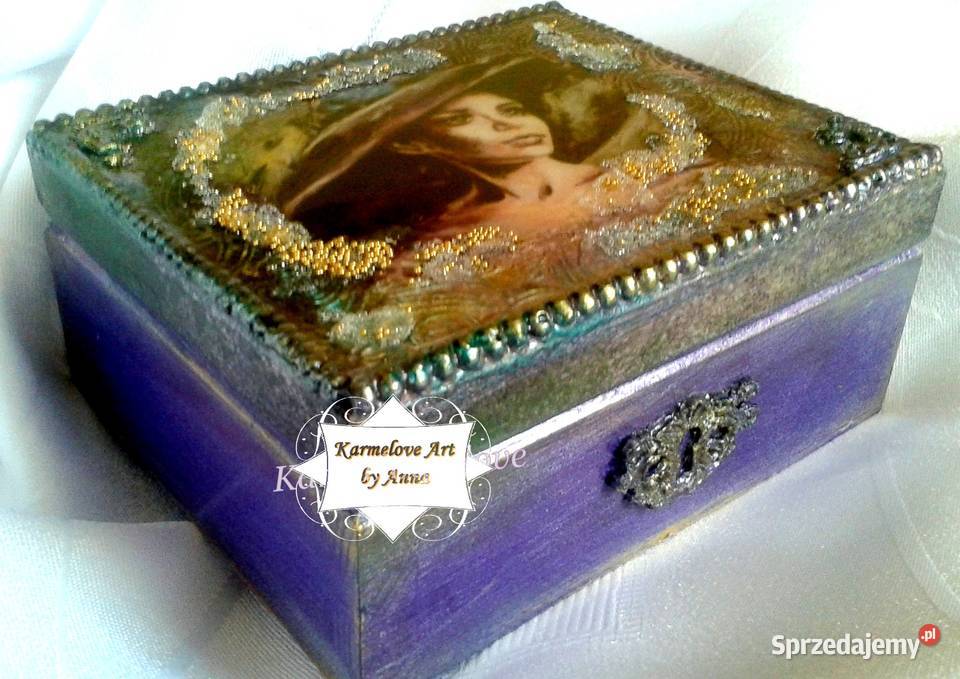 Szkatułka na biżuterię prezent decoupage mazowieckie Warszawa sprzedam