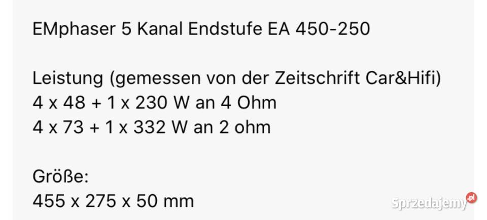 Emphaser EA 450250 wzmacniacz końcówka mocy 2 Gdańsk