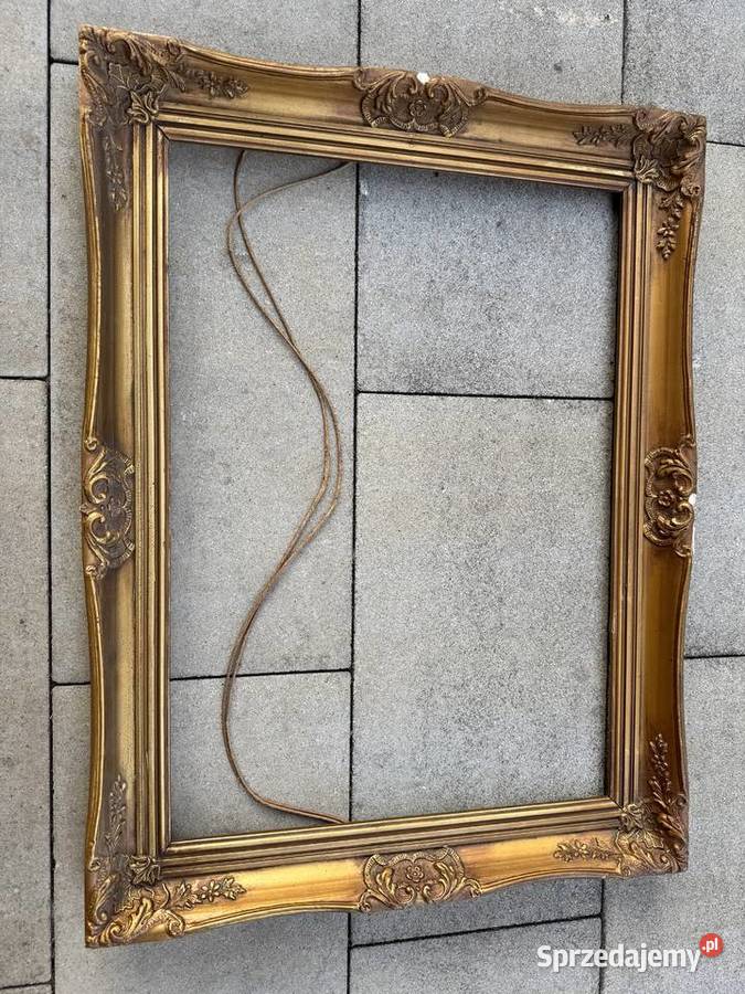 Rama ozdobna drewniana do obrazu lustra złota Garwolin