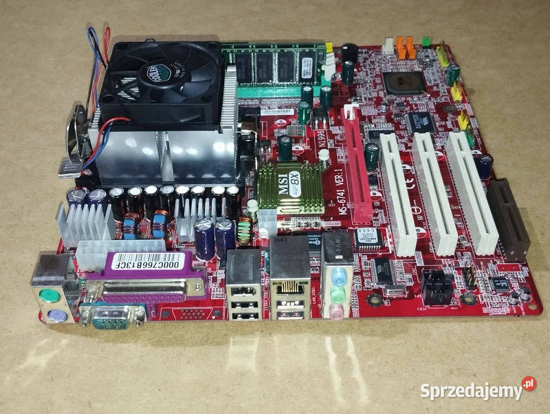 Płyta MSI MS6741 Procesor Radiator Pamięć