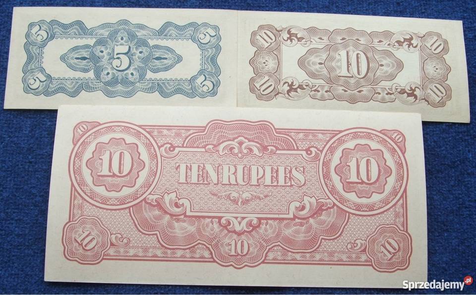 FILIPINY JAPOŃSKA OKUPACJA Banknoty Zestaw 3 UNC