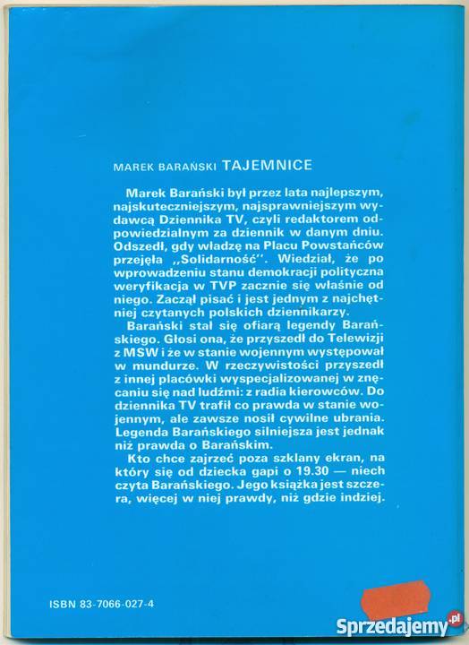 DT tajemnice Marek Barański Wydanie 1 BGW Ostrów Wielkopolski