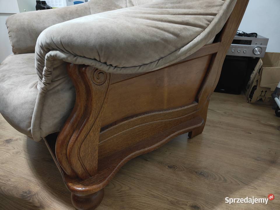 Komplet wypoczynkowy wypoczynek dębowy sofa Dęblin