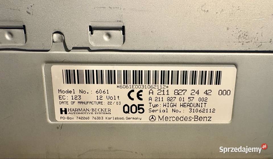 RADIO NAWIGACJA MERCEDES COMAND NTG1 Fabryczne wielkopolskie Konin sprzedam