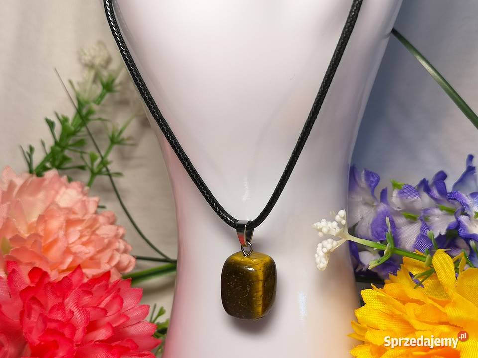 Naszyjnik z naturalnym kamieniem tygrysie oko Kielce