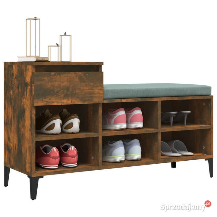 Półka na buty przydymiony dąb 102x36x60 WM821217
