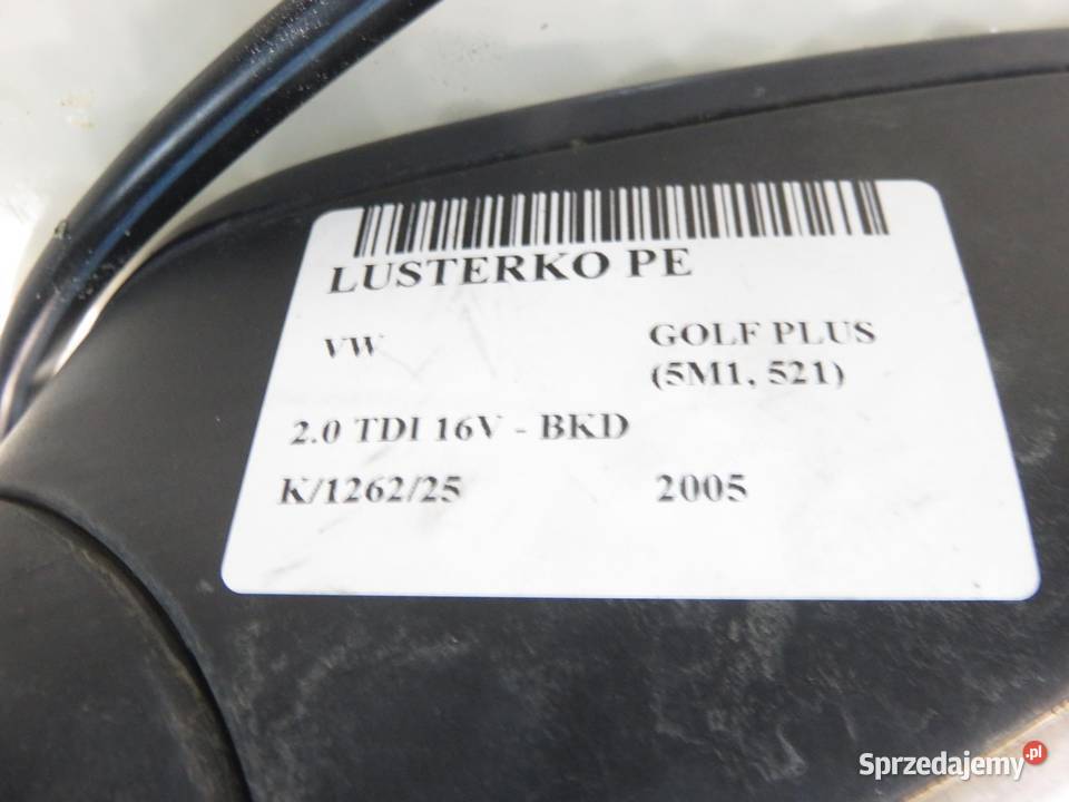 LUSTERKO PRAWE VW GOLF PLUS LA5G