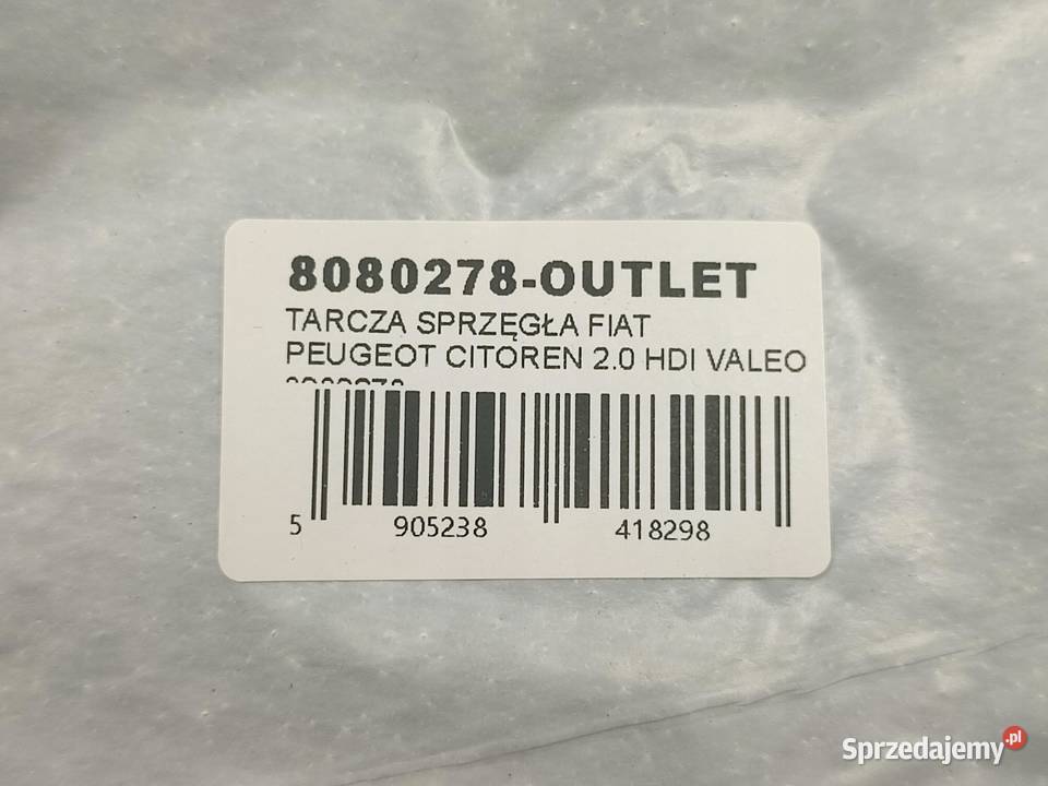 TARCZA SPRZĘGŁA FIAT PEUGEOT CITOREN 20 HDI