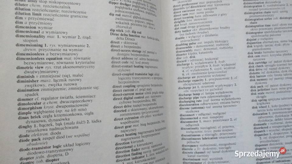 Mały słownik techniczny ang pol pol ang technika Łódź sprzedam
