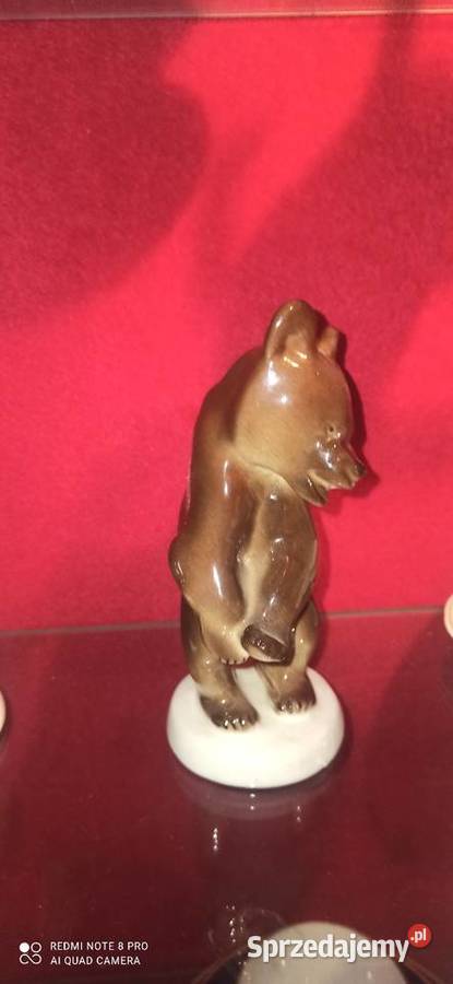 Figurka Panda Łomonosov Siedząca na 4 łapkach Porcelana i szkło Gdańsk