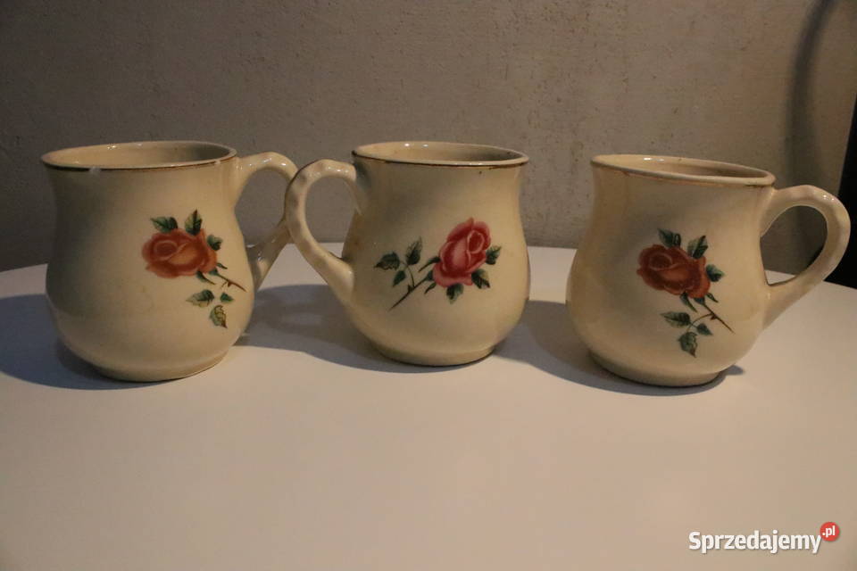 Porcelanowe kubki dzbanuszki z różami Wrocław