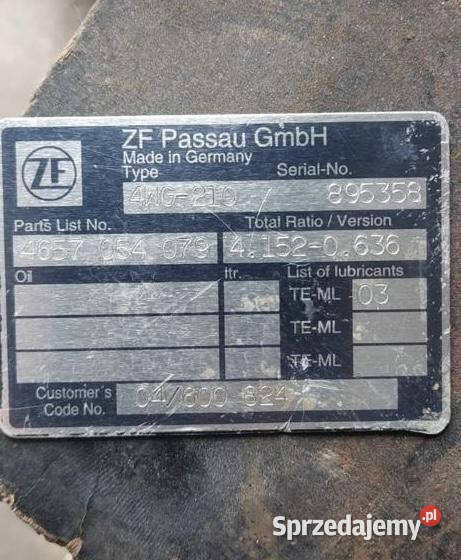 Skrzynia biegów ZF 4WG 4WG210 Hitachi Case Pozostałe Jastrzębniki sprzedam