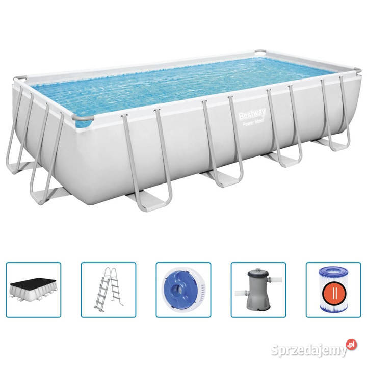 Bestway Basen Power Steel z zestawem prostokątny Pozostałe mazowieckie Warszawa