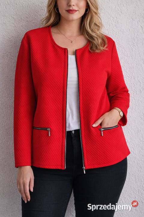 Pikowana narzutka kurteczka żakier r 50 Marynarki i żakiety Równe