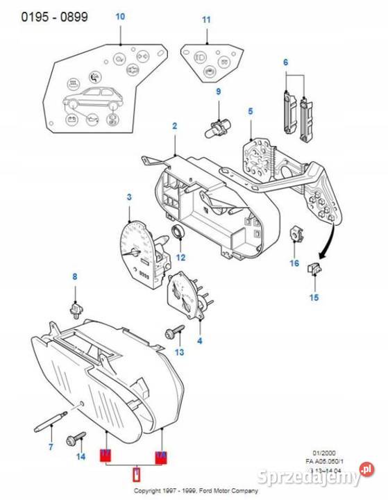OBUDOWA LICZNIKA FORD ESCORT 9501