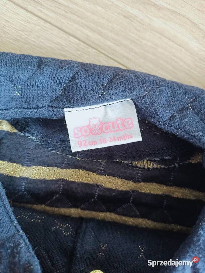 Bluza dziewczęca rozpinana granatowa ze złotą Rozmiar 92 mazowieckie Płock