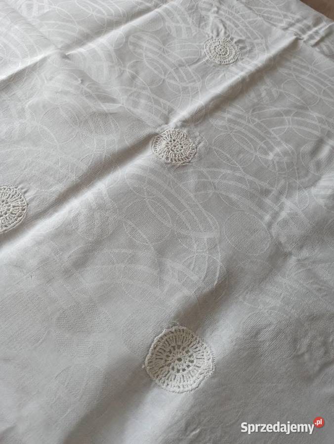 Obrus biały 100 bawełna PRL 180X130 Białystok sprzedam