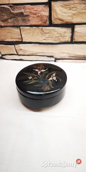 Ręcznie malowane pudełko z laki lata 7080 Gdańsk