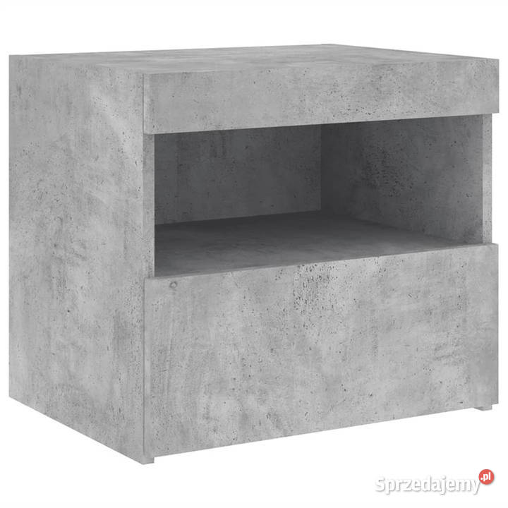 Szafki nocne z LED 2 szarość betonu 50x40x45 mazowieckie Warszawa