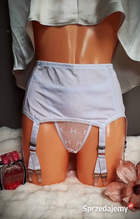 pas do pończoch biały vintage na 6 podwiązek 12 Warszawa