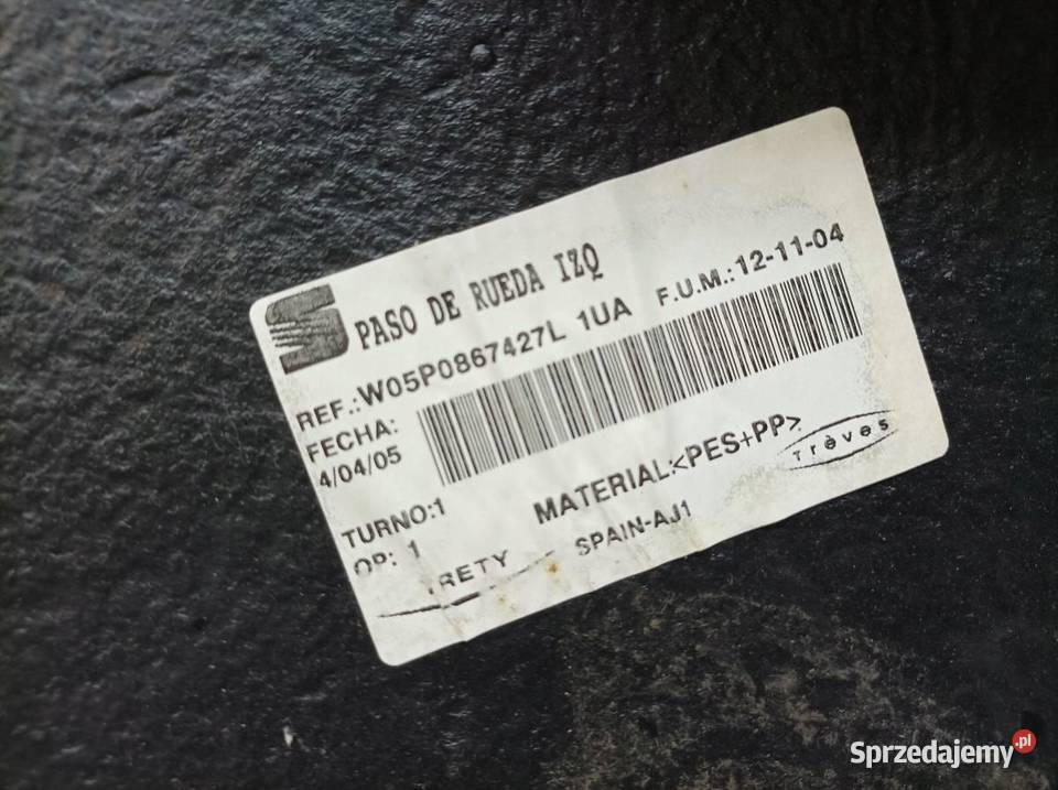 TAPICERKA BOCZEK BAGAŻNIKA LEWY PRAWY TYŁ KPL