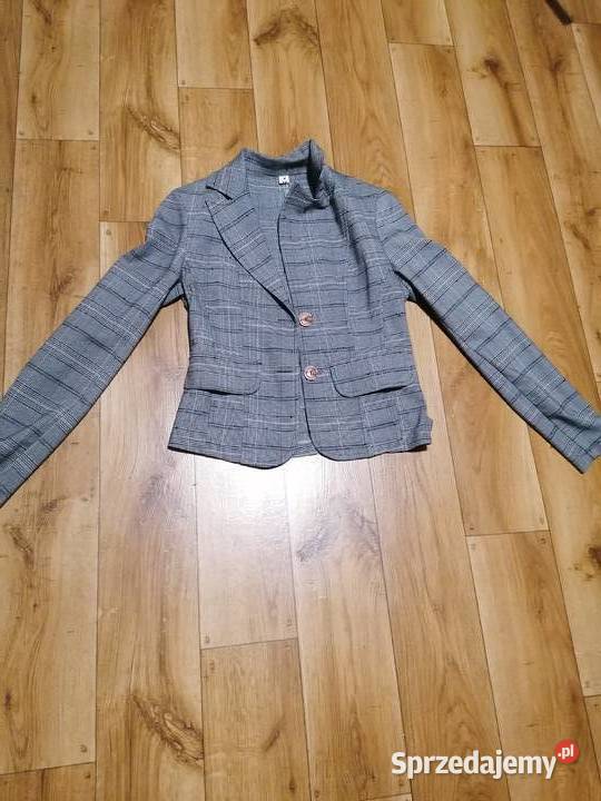 Żakiet 38 w kratkę biały