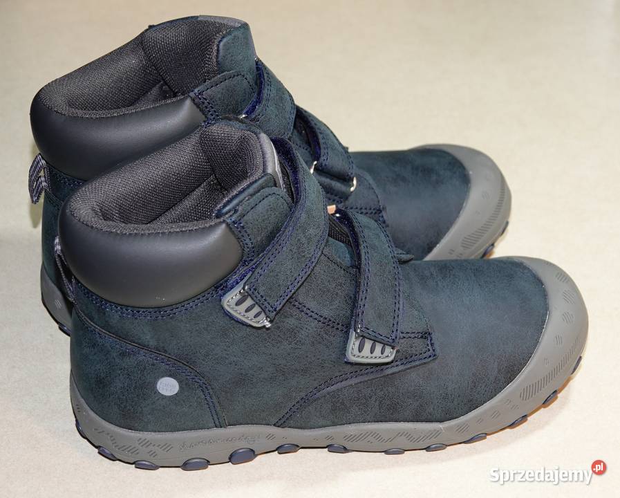 Buty chłopca jesiennozimowe kostkę 35 niebieskie pomorskie