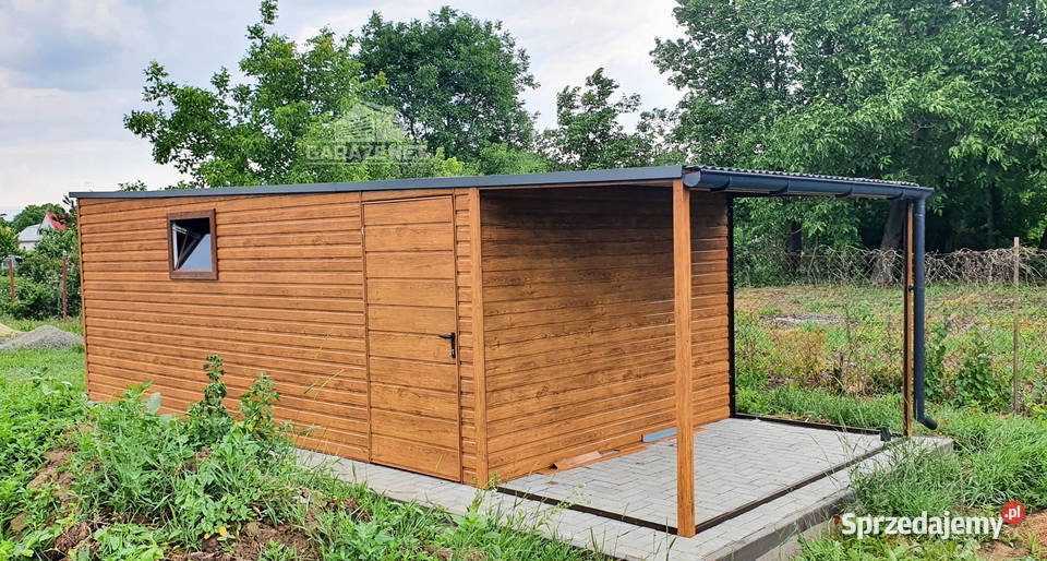 GARAŻ BLASZANY 3mx6m SPAD TYŁ BRAMA UCHYLNA Kalwaria Zebrzydowska sprzedam