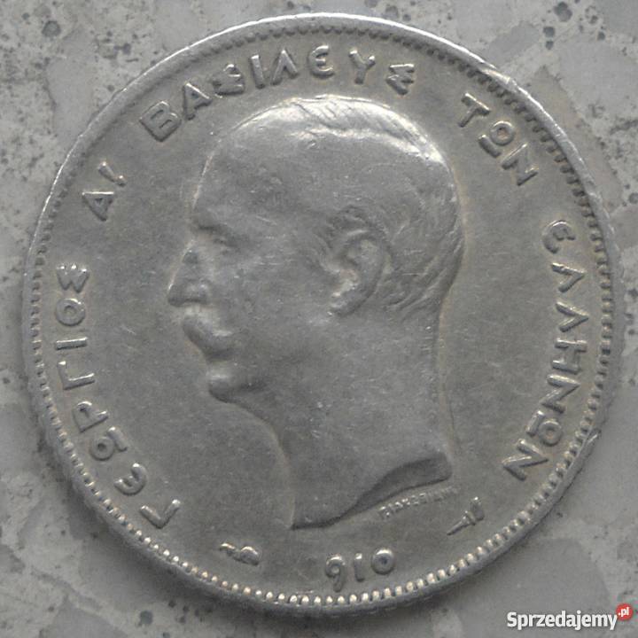 GRECJA1 DRACHMA1910 rSREBRO835 Legionowo