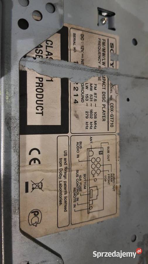 Radio CD Sony CDXGT710 Xpload 52W x 4 1DIN MP3 Lublin