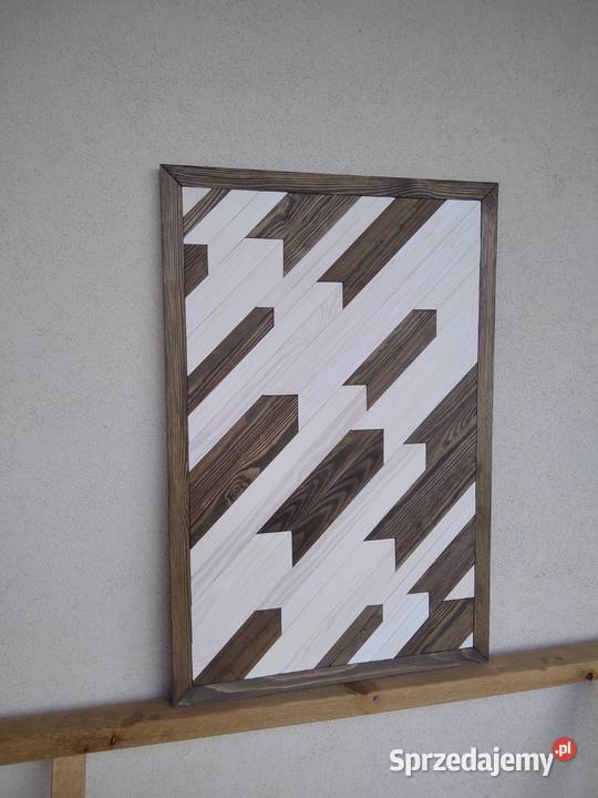 Obraz mozaika dekoracja z drewna 80x53 wenge dąb pomorskie Gdynia sprzedam