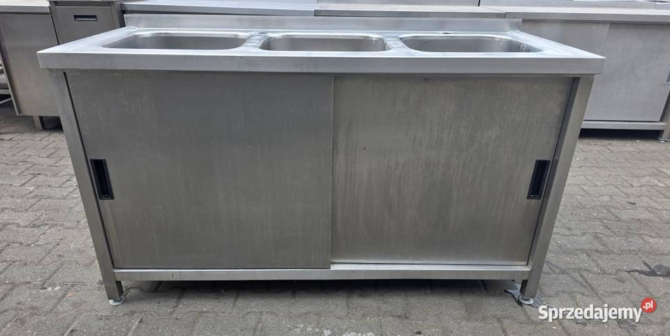 Zlew 3 Komorowy z Szafką Drzwi Suwane 1506085 Gastronomia Nowe Skalmierzyce