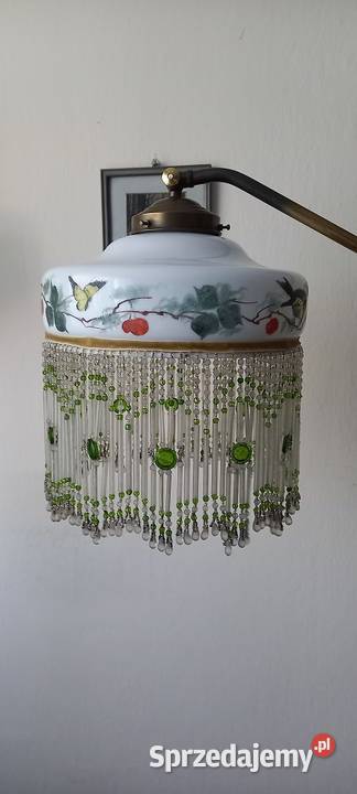 Secesyjna lampa z ruchomym ramieniem porcelanowy