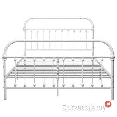 vidaXL Rama łóżka biała metalowa 140 x 200 mazowieckie Warszawa