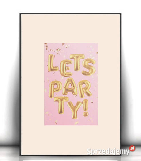 pastelowy plakat z napisem party plakat A4 mały wielokolorowy Olsztyn